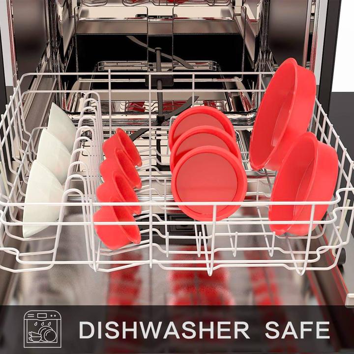 Produktbild Intirilife 4-teiliges Set runde Silikon Kuchenbackformen in Rot - 10 cm, 16.3 cm, 19.8 cm, 25 cm (25 cm)
