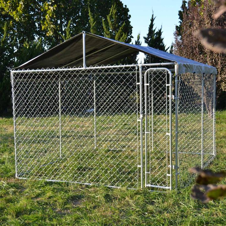 Produktbild Wiltec Hundezwinger 3x3m Dach Hundegehege Hundehütte Hundekäfig Freilaufgehege Tier (Hundezwinger)