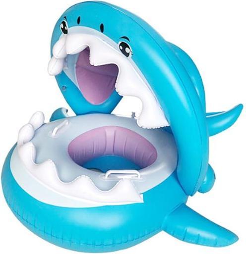 MU Classic Baby Schwimmring Schwimmhilfe Haifisch mit Sonnendach