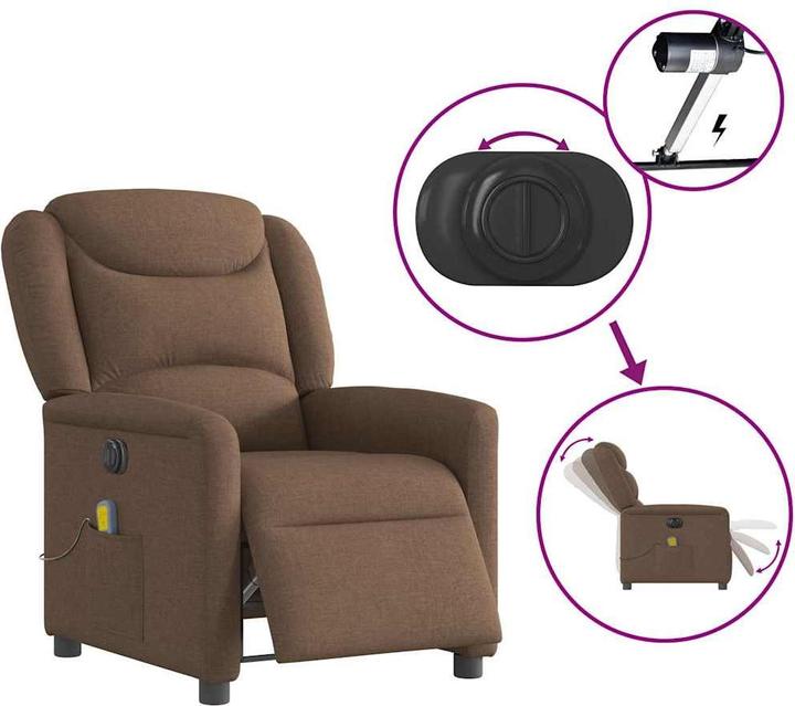 Immagine prodotto VidaXL Sedia da massaggio elettrica in tessuto marrone