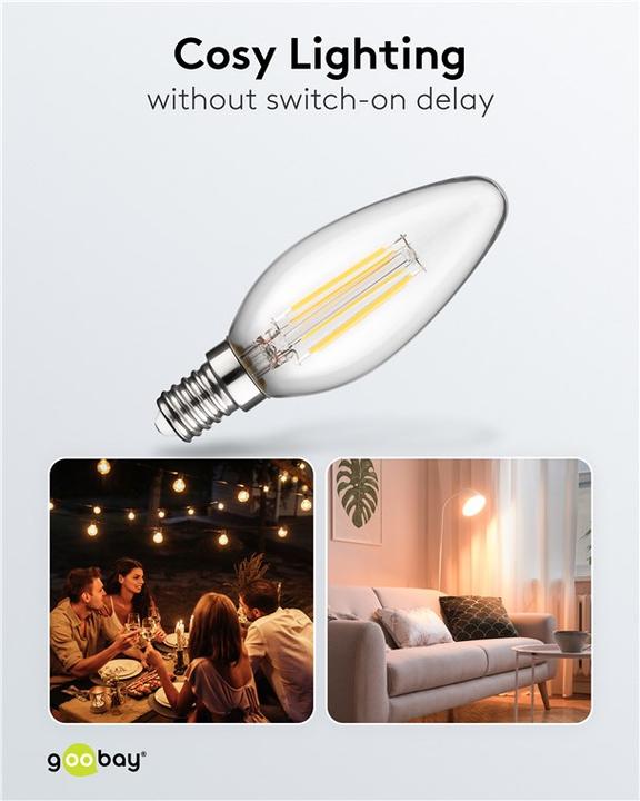Produktbild Goobay Filament-LED-Kerze (E14, 6 W, 1055 lm, 1 x, C)