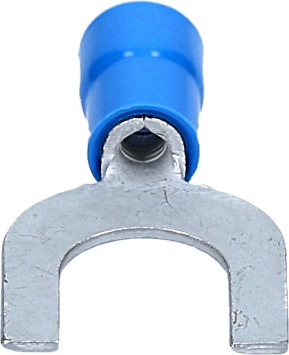 Produktbild Kalitec 10 Stück GKSBU5 Kabelschuhe Gabelkabelschuhe 1,5-2,5mm² I blau teilisoliert I PVC Kragen U5
