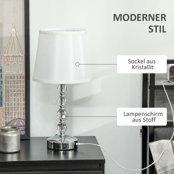 Produktbild Swisshandel24 Tischlampe LED Tischleuchte USB Aufladbar, Nachttischlampe, Lampensockel E27, silber (E27)