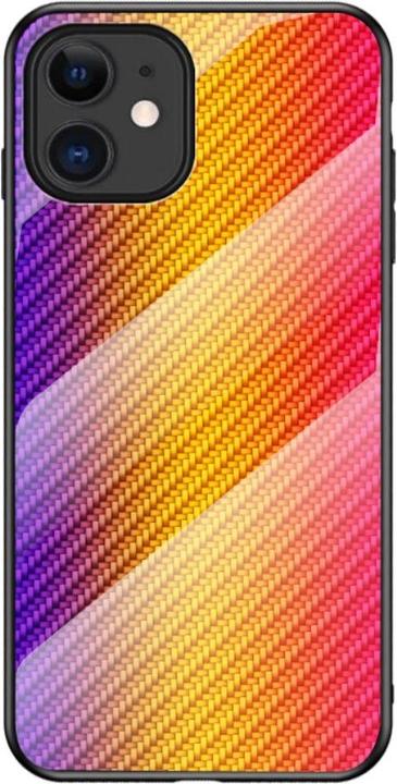 Image du produit Art iPhone 12 Mini coque de protection en caoutchouc optique carbone orange (Apple iPhone 12 mini)