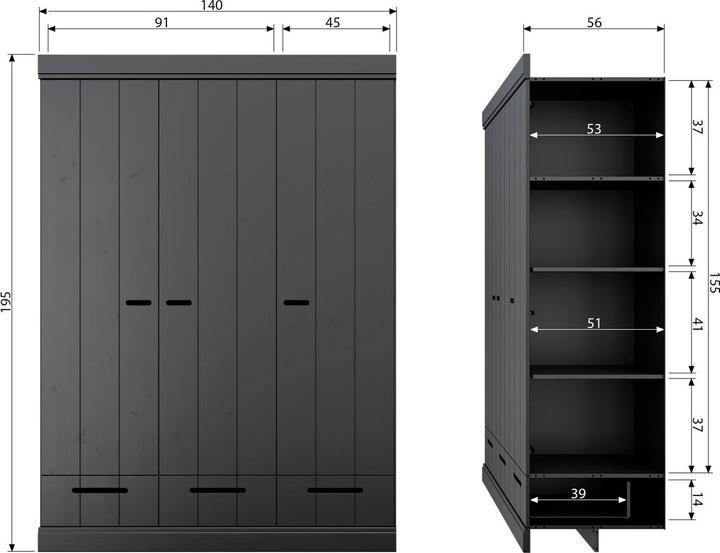 Actual product image Woood Connect (195 x 140 x 53 cm)