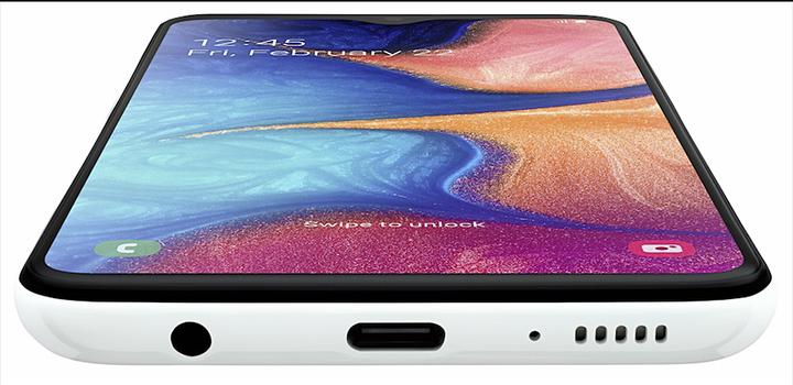 Actual product image Samsung Galaxy A20e EU (32 GB, White, 5.80", Dual SIM + SD, 13 Mpx, 4G)
