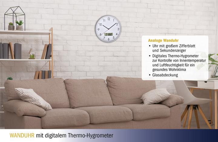 Produktbild TFA Wanduhr mit Thermometer (30.20 cm)