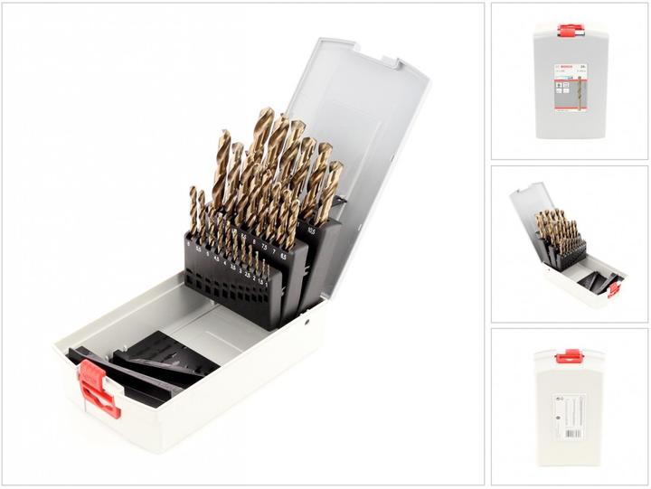 Produktbild Bosch Professional Zubehör PRO Stainless Steel HSS-Co Spiralbohrer-Set, 25-tlg. (1 mm, 1.5 mm, 2 mm, 2.5 mm, 3 mm, 3.5 mm, 4 mm, 4.5 mm, 5 mm, 5.5 mm, 6 mm, 6.5 mm, 7 mm, 7.5 mm, 8 mm, 8.5 mm, 9 mm, 9.5 mm, 10 mm, 10.5 mm, 11 mm, 11.5 mm, 12 mm, 12.5 mm, 13 mm)