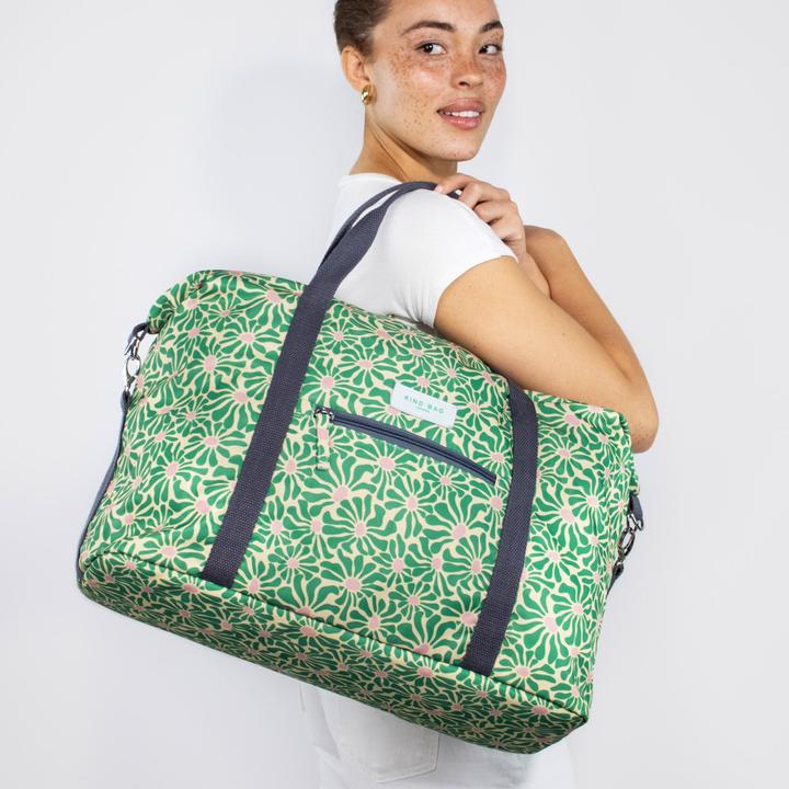 Image du produit Kind Bag Weekender Abstract Flowers - Vert+Rose (560 l)