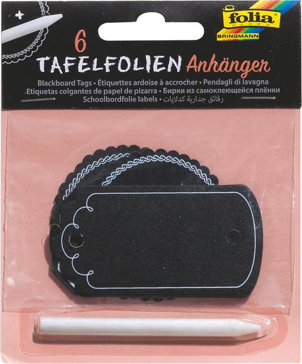 Actual product image Folia Blackboard foil pendant 39101 with soapstone pencil (Cellophane wrap, 6 x)