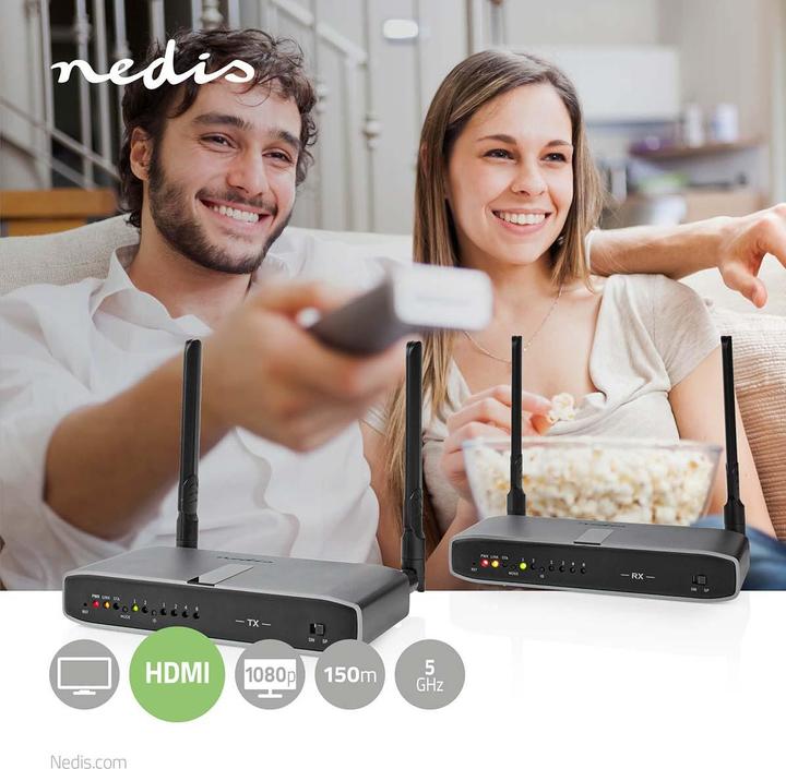 Produktbild Nedis Wireless HDMI ™ Übertrager | WLAN | 5.15 - 5.85 MHz | 100.0 m (Sichtlinie) | Maximale Auflösun (0.08 m, HDMI)