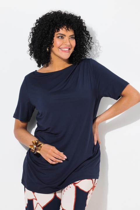 Produktbild Ulla Popken T-Shirt, drapiert, Classic, U-Boot-Ausschnitt, Halbarm (62)
