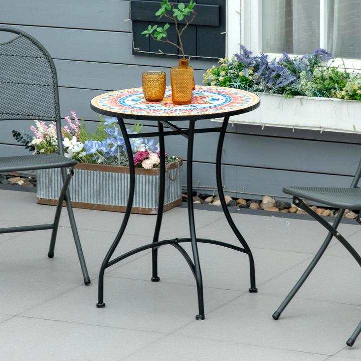 Produktbild Outsunny Gartentisch mit Mosaikplatte (60 cm)