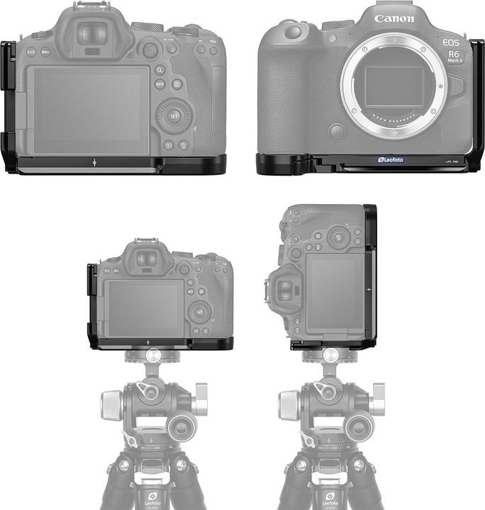 Actual product image Leofoto L-bracket for EOS R6 Mark II LPC-R6II (L-rail)