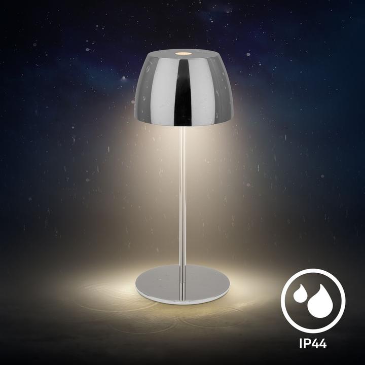 Actual product image Briloner Rechargeable LED table lamp - Mini, touch, black chrome (150 lm)