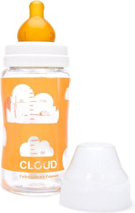 Image du produit Cloud Biberon en verre "Louise" avec tétine en caoutchouc - 240ml (240 ml)