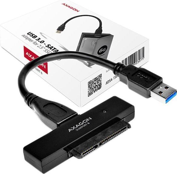 Productafbeelding Axagon ADSA-1S6 SLIMPort-adapter, USB 2.0, 2,5" SSD/HDD, SATA - met behuizing (2.5")