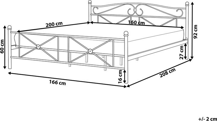 Actual product image Beliani Metal bed black slatted frame 160 x 200 cm RODEZ (160 x 200 cm)
