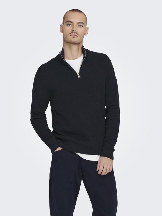 Actual product image Only & Sons Onsphil Reg 12 Struc Half Zip Knit Noos (XS)