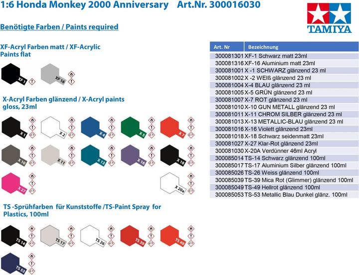 Produktbild Tamiya 1:6 Honda Monkey 2000 Anniversary