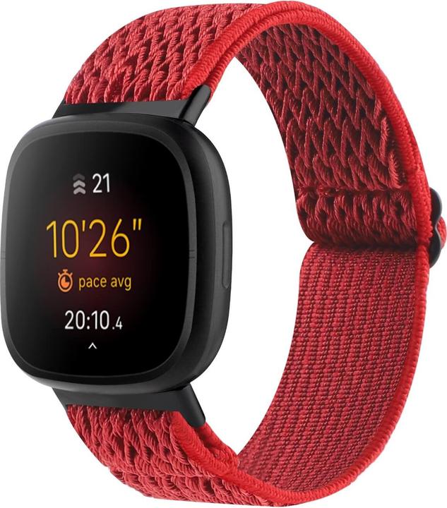 Cover-Discount Fitbit Versa 4 / Sense 2 - Nylon Replacement Bracelet Red (Nylon)