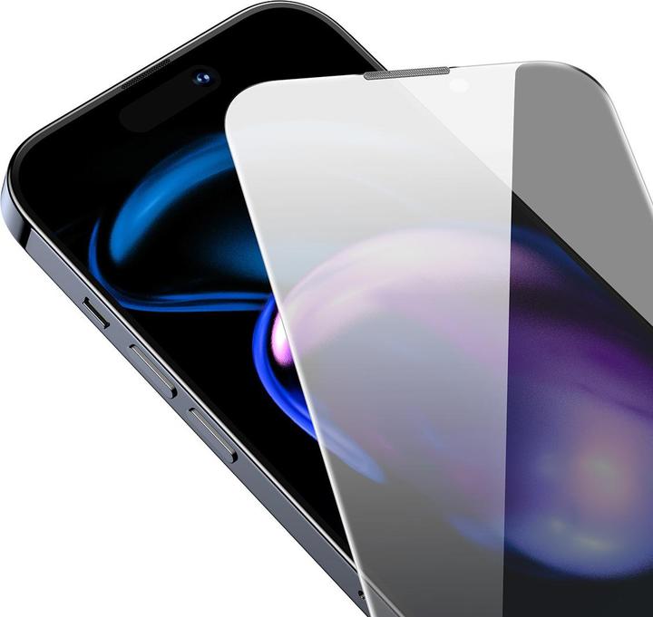 Actual product image Baseus Privacy Tempered Glass for iPhone 14 Pro Full Screen 0.4mm Privacy Filter Anti Spy + Mounting (1 Piece, Apple iPhone 14 Pro)