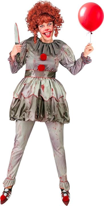 Image du produit Widmann Clown de l'horreur "ES" Costume féminin Robe, leggings, ceinture, couvre-chaussures (L)