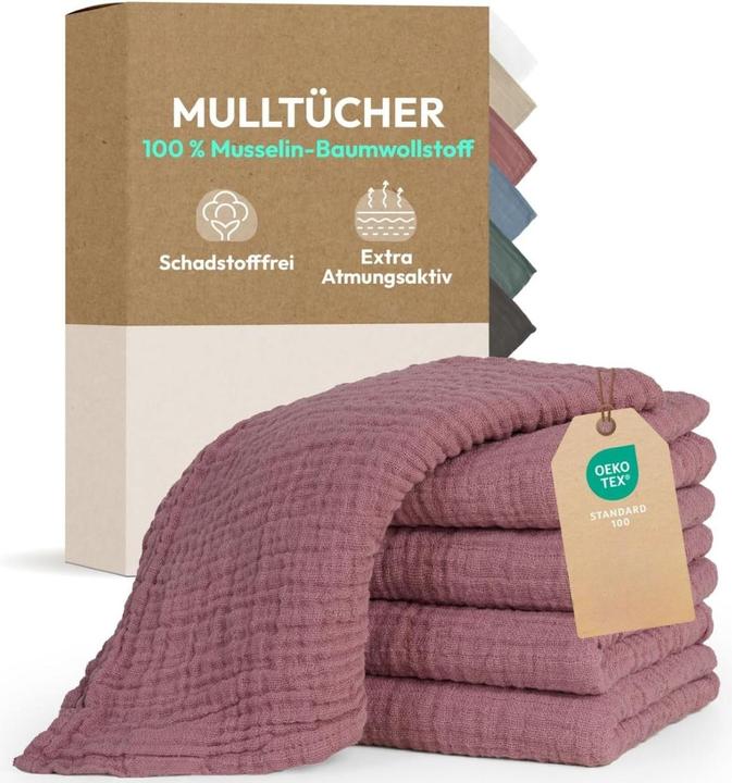 Milkii Mulltuch / Spucktücher Set, 5 Stück, 70x70 cm, Blossom (70 cm, 70 cm)
