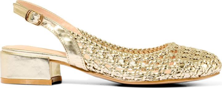 Joe Browns Woven Metallic Block Heel Sling Back Shoes