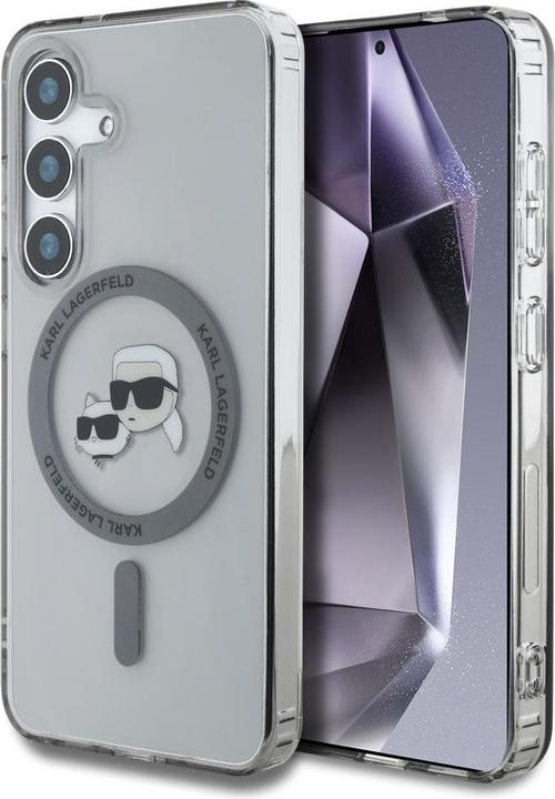 Produktbild Karl Lagerfeld Etui Button Karl & Choupette Heads Printed Logo MagSafe Samsung Galaxy S25 Plus czarn (Samsung Galaxy S25+)