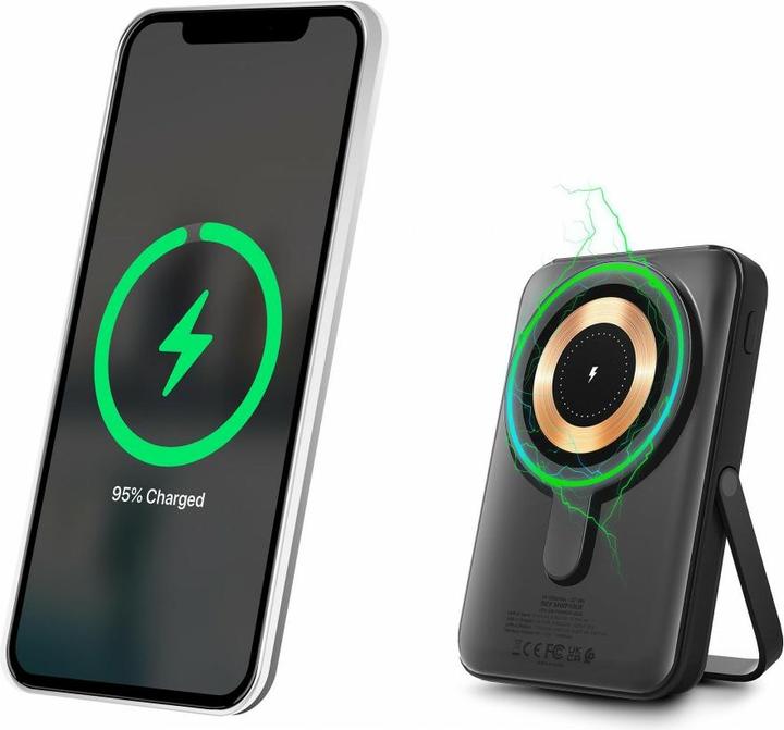 Productafbeelding Urban Factory WIFI MAGNEE POWERBANK 10.000MAH ZWART (10000 mAh, 15 W, 37 Wh)