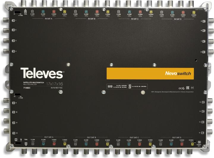 Productafbeelding Televes Multischakelaar 43,20cm (17") 16-giets NEVO cascadeerbaar o.NT MS1716C (Multischakelaar)