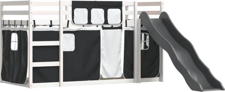Image du produit VidaXL Lit superposé avec toboggan et rideaux (90 x 200 cm)