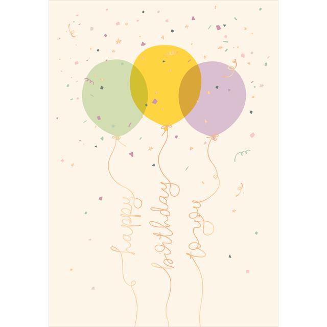Immagine prodotto Biglietto di compleanno con palloncini Buon compleanno a te - Maxi biglietto A4 (1 pz.)