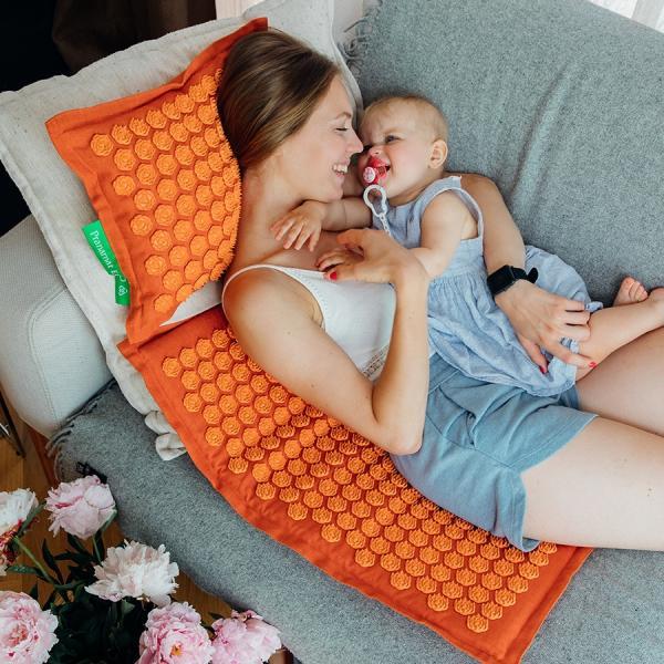 Produktbild Pranamat Eco Massage Set – Matte und Kissen dunkelorange