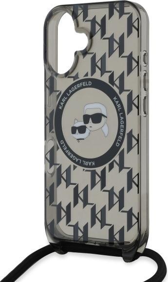 Productafbeelding Karl Lagerfeld KLHMP16SHCKCKLCK iPhone 16 6,1" czarny/zwart hardcase IML Crossbody Monogram Karl (Apple iPhone 16)