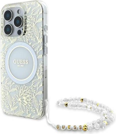 Guess GUHMP16XHCPOFPH iPhone 16Pro Max 6.9" biały/white hardcase IML Flowers Allover Electro With Pe (Apple iPhone 16 Pro Max)