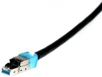Tecline Patchkabel Cat. 6a, S/FTP, CCTV, Outdoor, 4PPoE, schwarz, 50,0 m (CAT6a, 50 m)