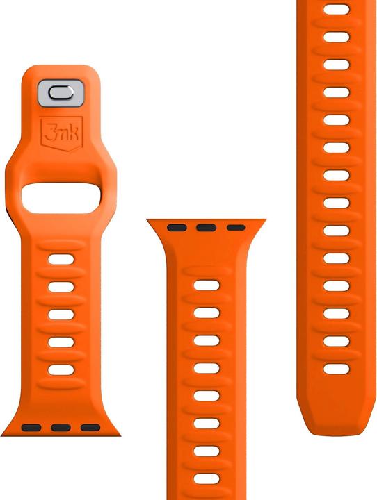 Produktbild 3MK Silicone Watch Strap pomarańczowy/ orange dla Apple Watch 42/44/45/49mm (Silikon, Edelstahl)