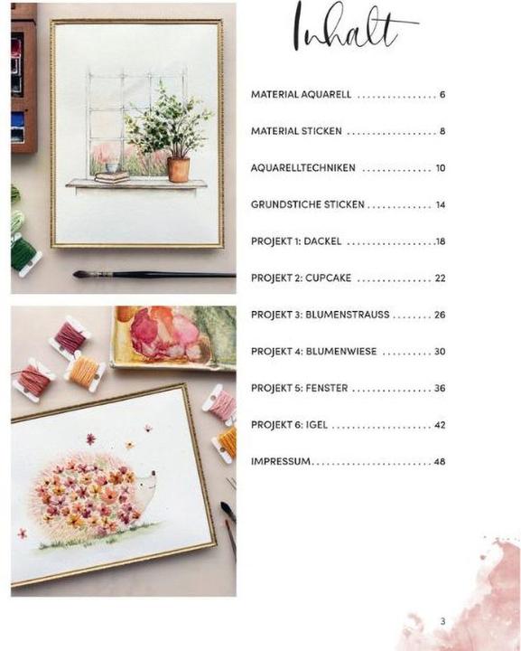 Produktbild Topp Buch "Wundervolle Watercolor Stickerei"