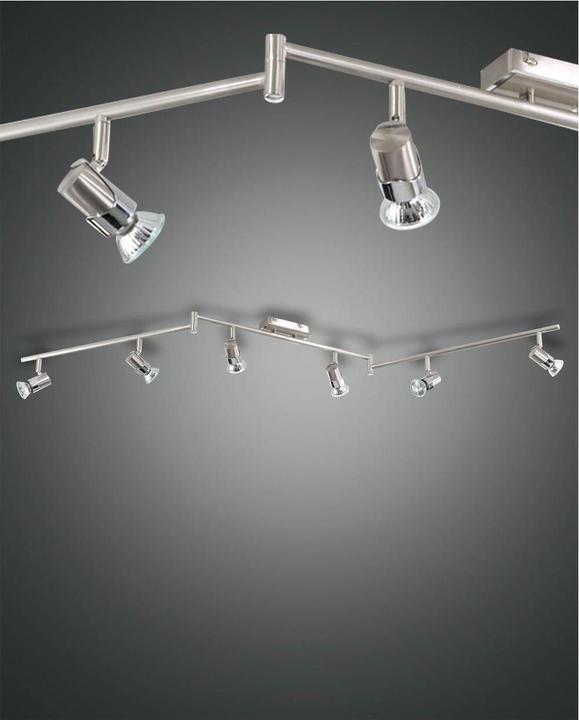 Productafbeelding Fabas Luce nikkel chroom hoogspanning metalen spot 6flg met zwenkarm (GU10)