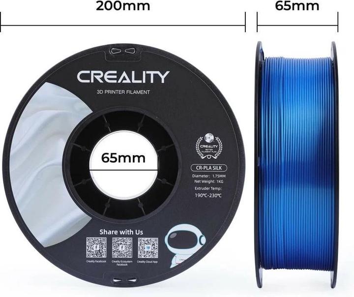 Produktbild Creality Filament PLA Silk (PLA, 1.75 mm, 1000 g, Blau)