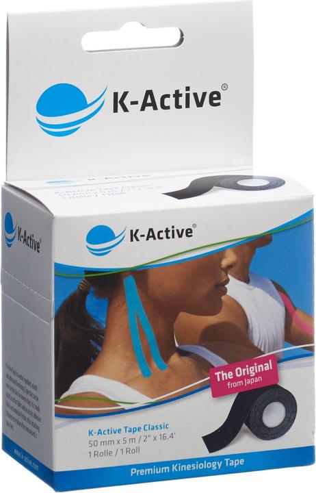 K-Active Tape Classic 5cmx5m schwarz wasserabweisend (5 m)