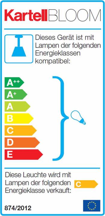 Label énergétique Kartell Bloom Precious S2 Lampe à suspendre (G9)