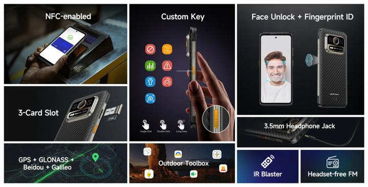 Actual product image Ulefone Armor 25T Pro (256 GB, Frost Black, 6.78", Dual SIM, 50 Mpx, 5G)