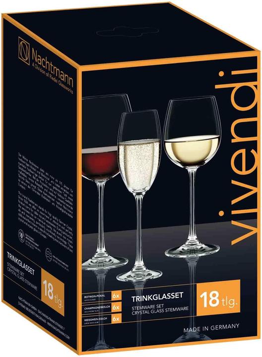 Produktbild Nachtmann Vivendi Weinglas 18-er Set (18 Gläser, Rotweingläser, Weissweingläser)