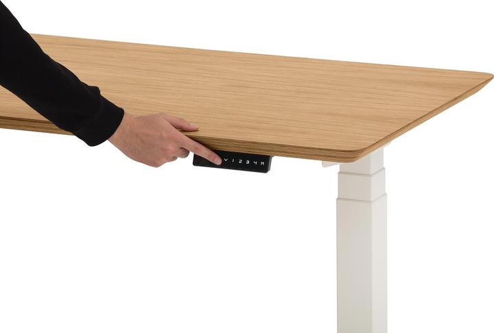 Produktbild Oakywood Stehpult Holztisch mit Höhenverstellung - Massivholz - Eichenfurnier / 160x80 / Weiß - Oakyw (160 x 80 cm)