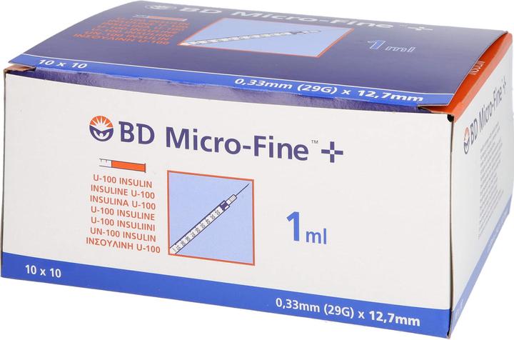 Produktbild BD + U100 Insulin Spritzen 12.7 x 0.33 mm (Insulinspritze)