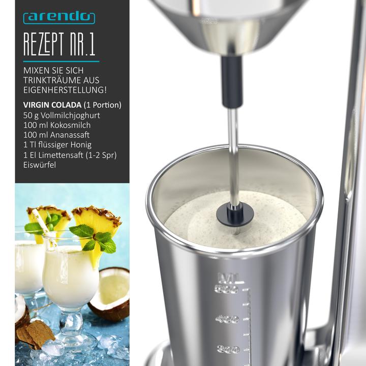 Image du produit Arendo Mixeur pour boissons avec gobelet de 500 ml (100 W)