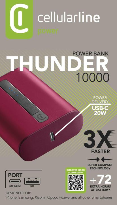 Actual product image Cellularline Thunder (10000 mAh, 18 W, 37 Wh)